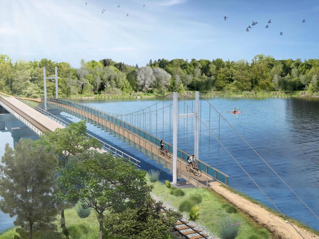 Newnham Road Cycle Suspension Bridge