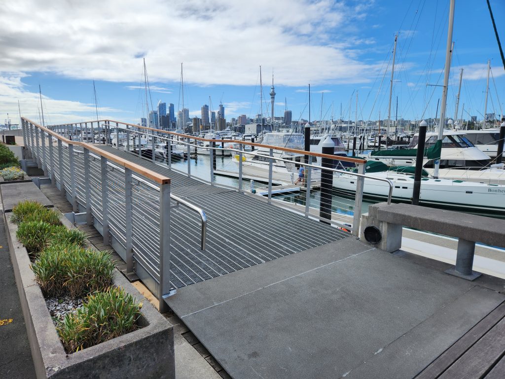 Westhaven Marina Footbridge Ramp with boats