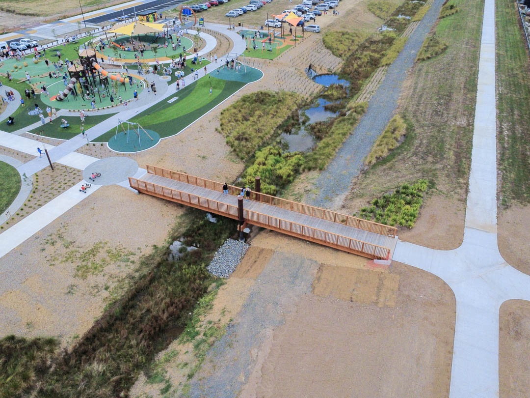 Bridleways Bridge from the air