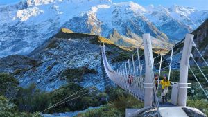 A visualisation of the new Hooker Valley #2 Swing Bridge on Aoraki Mount Cook.