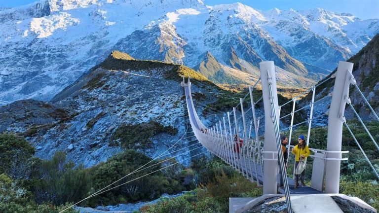 A visualisation of the new Hooker Valley #2 Swing Bridge on Aoraki Mount Cook.