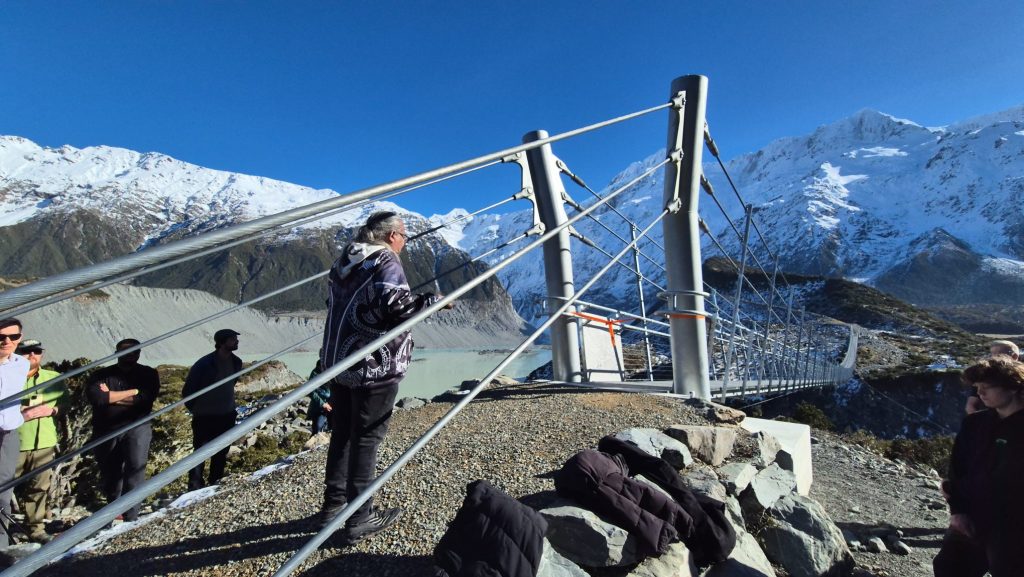 Hooker Valley Suspension Bridge being blessed by iwi
Hooker Valley Mt Cook Aoraki Suspension Bridge Opening Ceremony