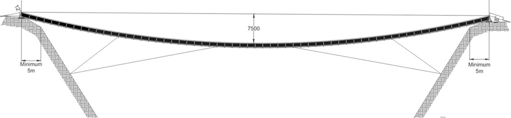 2D schematic of a swing bridge